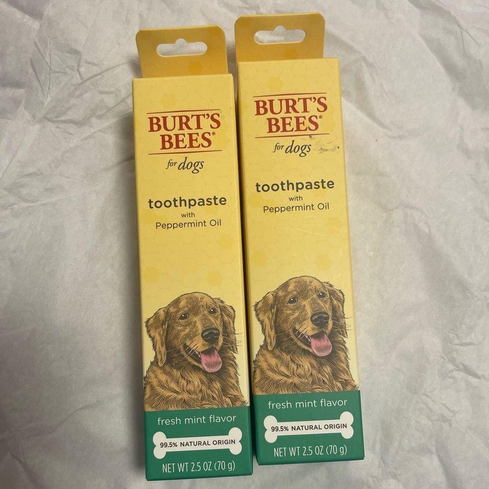 NWT! Burt Bee’s Dog Toothpaste Set of 2 Peppermint Flavor